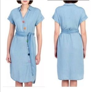 Denim Dress with Rainbow Buttons